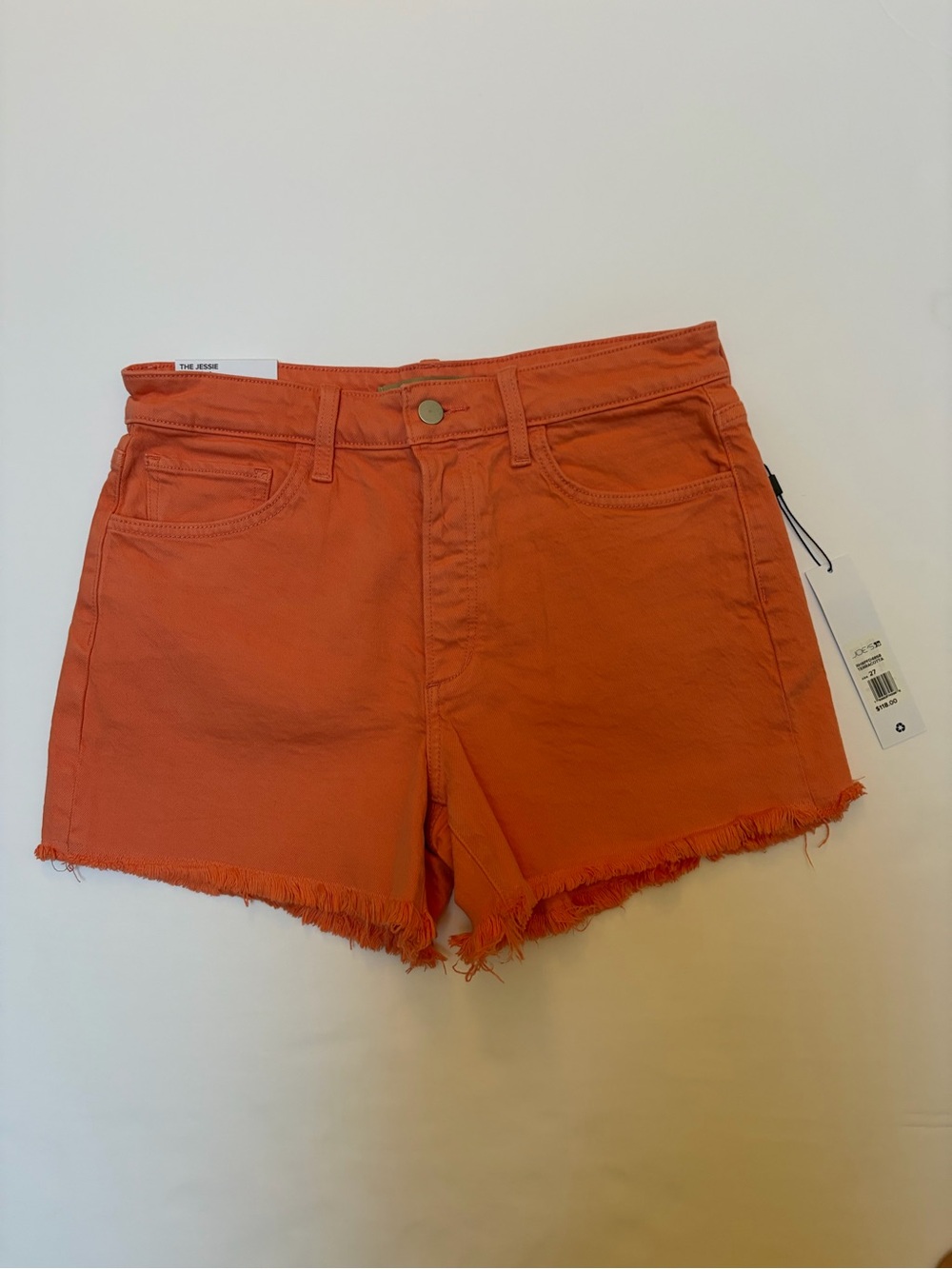 NWT Joe’s Jeans Women's Orange Frayed Hem Denim Shorts | Size: 27